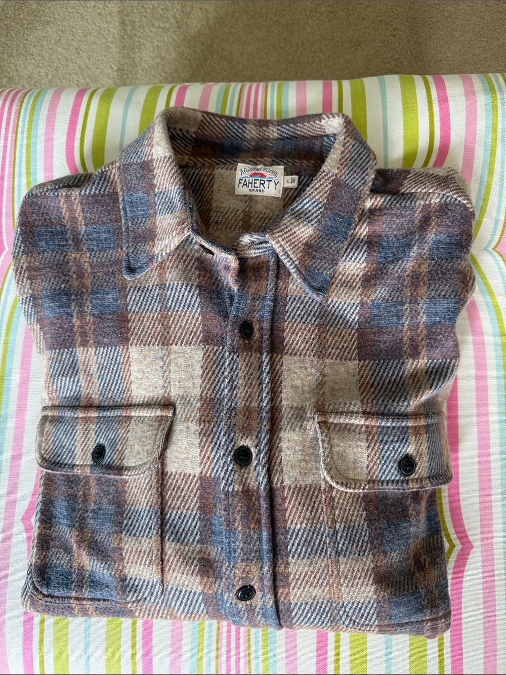 Men’s Faherty Legend Sweater Shirt Size Large